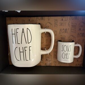 Rae Dunn White 'Head Chef' and 'Sous Chef' Mug Duo